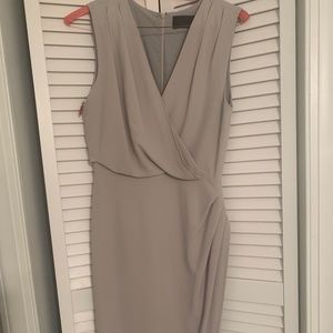 Gray/Taupe V-Neck Cocktail Dress - XS